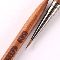 Pinceau à liner pour ongles en poils de Kolinsky avec manche en bois de santal, stylo de peinture pour ongles, pinceaux pour gel UV acrylique, outil de manucure en cristal, pinceau à ongles