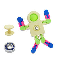 Juguetes Fidget Spinners Transformables en Robot de Cadena, Juguetes Fidget Spinners de Empuje, Robot de Cadena para Dedos, Juguetes Promocionales