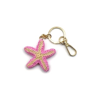 Porte-clés étoile de mer en raphia tressé à la main, breloque 3D animal marin fait main, accessoire de décoration bohème pour sac à dos et sac à main - Product Image 5