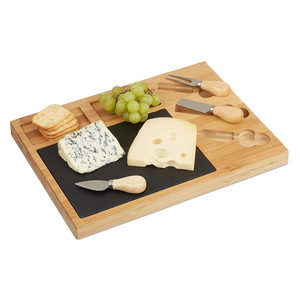 Sharp Business <b>Bamboo</b> Cheese Board 40x30cm With <b>Cutlery</b> <b>Set</b> For Home Use - Product Image 1