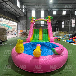 Commercial PVC Inflatable Water Park <b>Slides</b> With Splash Pool Event Rental <b>Slide</b> <b>Small</b> for Kids Inflatable Castle Tropical - Product Image 6