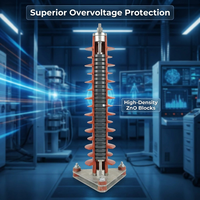 Parafoudre à oxyde d'aluminium haute tension 35 kV pour la distribution électrique extérieure HY5WZ-51/134