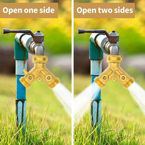 Répartiteur de tuyau d'arrosage en laiton, connecteur fileté de 1/2 pouce avec joints en caoutchouc et ruban téflon pour l'irrigation - Product Image 4