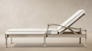 Custom Cast Aluminum Outdoor Chaise Lounge, Adjustable Reclining Pool Lounge Chair with Waterproof <b>Cushion</b> for Patio Garden - Product Image 3