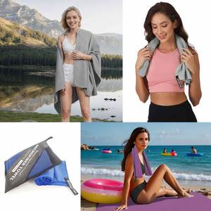 Serviette de voyage et de camping en microfibre avec logo personnalisé, séchage rapide, absorbante, compacte, douce, légère, pour la gym, le yoga, les voyages, la plage - Product Image 5