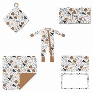 Mono <span class=keywords><strong>de</strong></span> Manga Larga <span class=keywords><strong>de</strong></span> Fibra <span class=keywords><strong>de</strong></span> Bambú y Spandex para Bebés Recién Nacidos, Niñas y Niños, Estampado Personalizado, Pelele para Bebés con Cremallera - Product Image 4