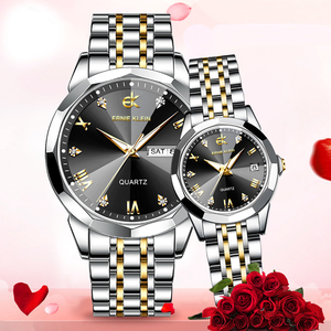 <span class=keywords><strong>Montre</strong></span> de couple tendance, <span class=keywords><strong>montre</strong></span> de luxe en acier inoxydable, étanche, lumineuse, cadeau pour la Saint-Valentin, <span class=keywords><strong>montre</strong></span>-<span class=keywords><strong>bracelet</strong></span> à quartz pour amoureux - Product Image 3