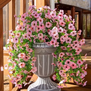 Guirlande murale de fleurs artificielles Enyi, 76 cm, en plastique et soie, bouquet d'eucalyptus violet, décoration pour cour, intérieur et extérieur - Product Image 4