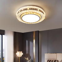 Plafonnier en cristal de luxe bon marché postmoderne simple LED chambre circulaire maison lampe de chambre