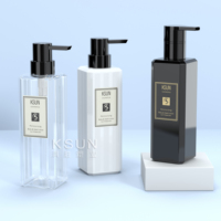 Logo personnalisé 250ml 500ml bouteilles carrées en plastique PET bouteille à pompe de lotion corporelle pour l'emballage de cosmétiques