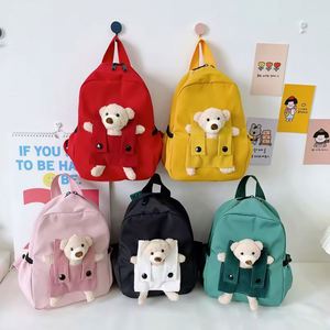 Custom Hand-woven Embroidered Bear <b>Backpack</b> Nylon Strap Polyester Lining Zipper Closure Interior Pocket Cute Kids <b>Toddler</b> - Product Image 1