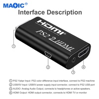 Otros Accesorios para Juegos, Conversor de PS2 a HDMI 1080P, Adaptador de PS2 a HDMI con Audio de 3.5mm