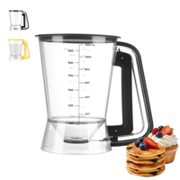 Distributeur de pâte à crêpes 5 tasses pour faire des crêpes, des gaufres, des muffins, des cupcakes, poignée ergonomique avec bec anti-éclaboussures