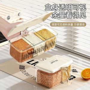 Spice <b>Container</b> Set Divided Clip On Lid Transparent For Solid Seasonings <b>Kitchen</b> <b>Storage</b> M Size - Product Image 1