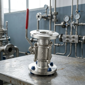 Válvula de Bola con Brida ANSI 150 para Control de Procesos Industriales, Acero Inoxidable CF8 CF8M, Válvula Operada por Palanca - Product Image 3