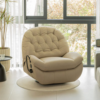Fauteuil inclinable décontracté pour adultes avec rotation à 360° °   Support de téléphone rotatif, idéal pour le salon, la chambre ou le balcon