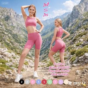 Tc256 1 Pantaloncini da yoga da donna senza maniche in poliestere tinta unita con elastico in vita per sport e fitness - Product Image 3