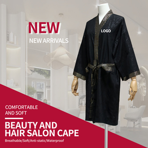 <span class=keywords><strong>Cape</strong></span> de Barbier Imperméable à Manches Longues pour Salon de Coiffure, Peignoir de Coiffeur Personnalisable avec Logo - Product Image 2