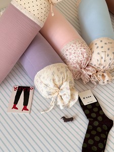 100% Cotton <strong>Small</strong> Floral Candy-Shaped Bolster Pillow Removable Washable Cover Polyester-Filled Neck-Supporting Waist <strong>Cushion</strong> for - Product Image 3