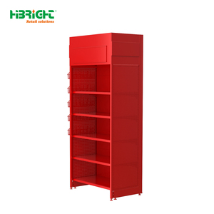 Gondola Supermarket Shelving 6-Tier Metal Vertical <b>Rack</b> With Back Adjustable Heavy Duty Retail Display <b>Shelf</b> - Product Image 2