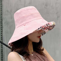 Sombrero de Sol de Ala Ancha para Mujer, Estilo Coreano, Reversible, Artístico, Versátil, para Viajes, Primavera-Verano
