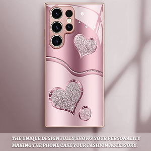 Elegante Cover per Cellulare in Vetro Temperato e TPU <span class=keywords><strong>con</strong></span> Stampa Cuore Rosa per Samsung <span class=keywords><strong>Galaxy</strong></span> S8 S9 S10 S20 S21 S22 S23 S24 S25 S26 - Product Image 4
