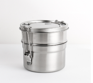 DFL01 Recipiente de Almacenamiento de Alimentos de Acero Inoxidable 304, Lonchera Redonda de Doble Capa, Perfecta para Acampar - Product Image 5