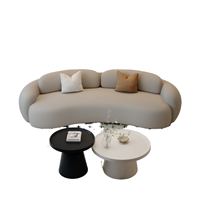 Canapé de salon en bois de forme irrégulière style crème, design minimaliste de style européen pour la décoration intérieure
