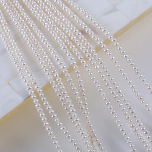 Collier de perles de riz en fil de perles d'eau douce naturelles de 3-4 mm, petites perles lâches pour accessoires de bijoux DIY, semi-finis, vente en gros - Product Image 4