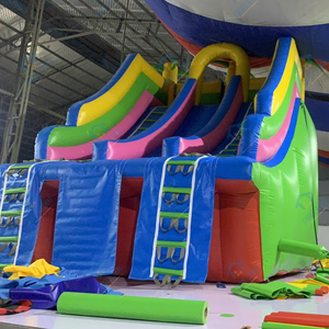 Gaming Application PVC material Easy Setup Features Amusement parks <b>Inflatable</b> Colorful Water Slide Bounce <b>House</b> 5m x 6m - Product Image 4