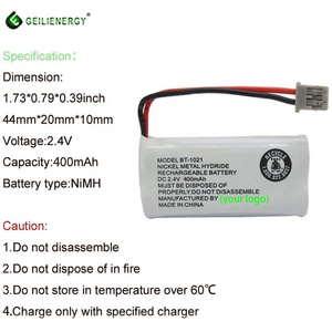 Bán buôn điện thoại không dây thay thế pin bt1021 <span class=keywords><strong>2.4V</strong></span> 400mAh có thể sạc lại AAA pin - Product Image 4