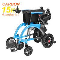 Vente chaude 2026 Fauteuil roulant électrique en fibre de carbone ultra léger 13 kg, déambulateur, fauteuil roulant manuel, 4 en 1, double batterie, 30 km