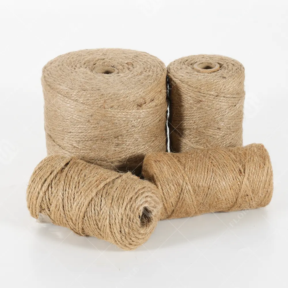 Corde de ficelle de jute 4 plis 1mm-6mm fibre de jute naturelle pour les cordes d'emballage