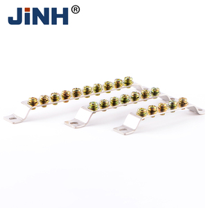 JINH 5/7/10 agujeros tornillos de alambre conexión barra de cobre barra de bus de fila de tierra cero para caja de distribución - Product Image 4