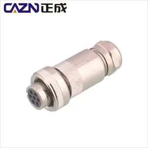 Proportional value female 7pin Metal straight solder plug connector 6+PE DIN EN 175 201-804 Z31 BF63PG1