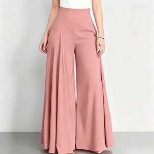 Pantaloni Casual da Donna a Gamba Larga, Elastici, per Allenamento, a Gamba Dritta, con Tasche - Product Image 1