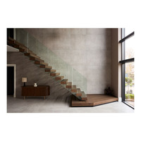 Escalier flottant architectural avec support dissimulé en bois