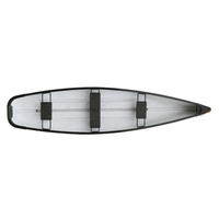 Canoë Kayak en LLDPE Rotomoulé Équipement de Jeux Aquatiques Sports Nautiques 486cm Canoë Canadien en Plastique avec 2 Sièges en Bois