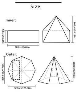 Tente pyramidale d'extérieur ultralégère de Camping <span class=keywords><strong>Tipi</strong></span> complet autre tente pour adultes imperméable Double couche grand engrenage <span class=keywords><strong>Tipi</strong></span> - Product Image 5