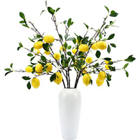 Tiges de verdure de qualité, branches de citron artificielles à plusieurs têtes, décoration d'intérieur, plantes vertes artificielles