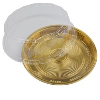 Vente en gros de boîtes à sushi jetables en plastique doré, barquettes d'emballage alimentaire à emporter avec couvercle transparent, épaisseur 1 mm, matériau BOPS/PS