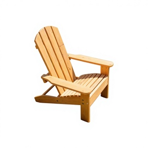 Silla Adirondack - Madera Sólida de Abeto Chino de Grado Lujo Color Miel, Diseño Contemporáneo, Resistente a la Intemperie, Silla de Descanso para Exteriores con Respaldo Sólido - Product Image 1