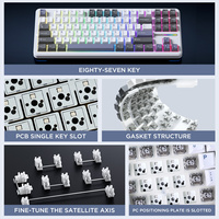 AULA F87 structure de joint personnalisé bricolage RGB rétro-éclairé 87 touches clavier de jeu professionnel sans fil