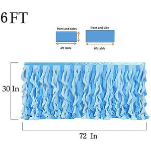 Falda de mesa de tul con logotipo personalizable con diseño de ondas rizadas Durable para banquetes de boda y uso en hoteles Moda de fiesta - Product Image 4