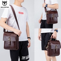 Sac à bandoulière pour homme de la marque Captain Niu Leather Goods, en cuir de vachette de première qualité, grande capacité, sac à bandoulière en cuir véritable