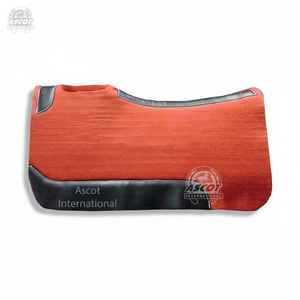 Vente en gros de tapis de selle en laine de feutre synthétique Western avec cuir pour équipement d'équitation avec logo personnalisé - Product Image 1