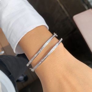 Xinfly Fine Jewelry 18K Pure Gold <b>Bangle</b> <b>Bracelet</b> 0.80CT Baguette Cutting Micro Diamond Waterproof Design Natural Shine Gift - Product Image 4