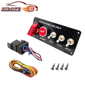 แดชเฟรม ยูนิเวอร์แซล 12V สวิตช์สตาร์ทแบบปุ่มเดียว อลูมิเนียมอัลลอยด์ พร้อมสายไฟ สำหรับแผงจุดระเบิดรถยนต์ - Product Image 2