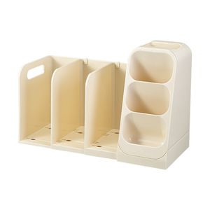 Étagère de bureau en plastique, organisateur de rangement pour livres, stylos, papeterie, support de bureau multifonctionnel - Product Image 4