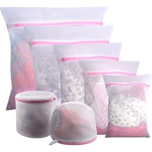 Bolsa de Lavandería Moderna, Lavable, de Malla Gruesa de Poliéster, Ligera y Duradera, con Logotipo Personalizado, para Ropa, Sujetadores, Viajes, Opciones de Varios Tamaños - Product Image 1